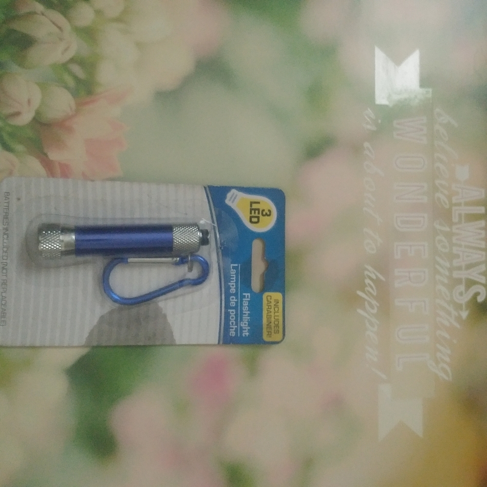 NEW | 3 LED blue & silver key ring flash light
